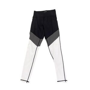Glyder black/gray/white high waist leggings contrast Overstitching size small